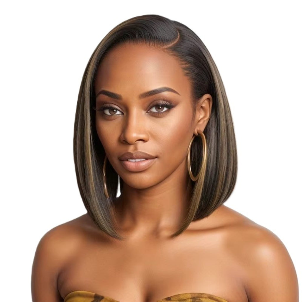 Kalandula steel Lace Front Bob Wigs Human Hair 13x4 HD