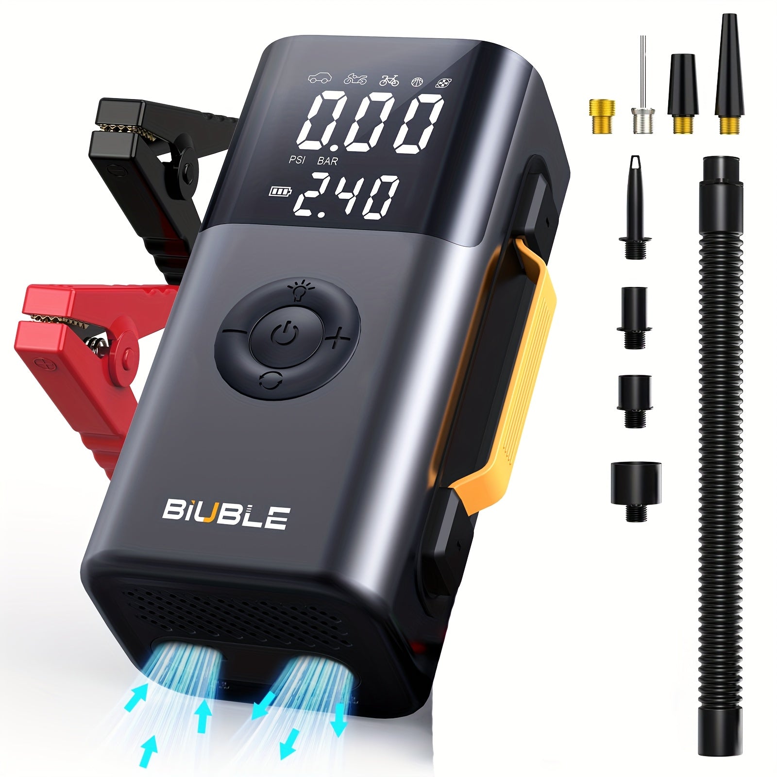 BIUBLE 8500A Portable Car Jump Starter  150PSI Air Compressor for Diesel