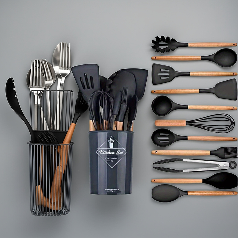 Conjunto de utensílios de cozinha em silicone Kalandula Stee, 12 peças 