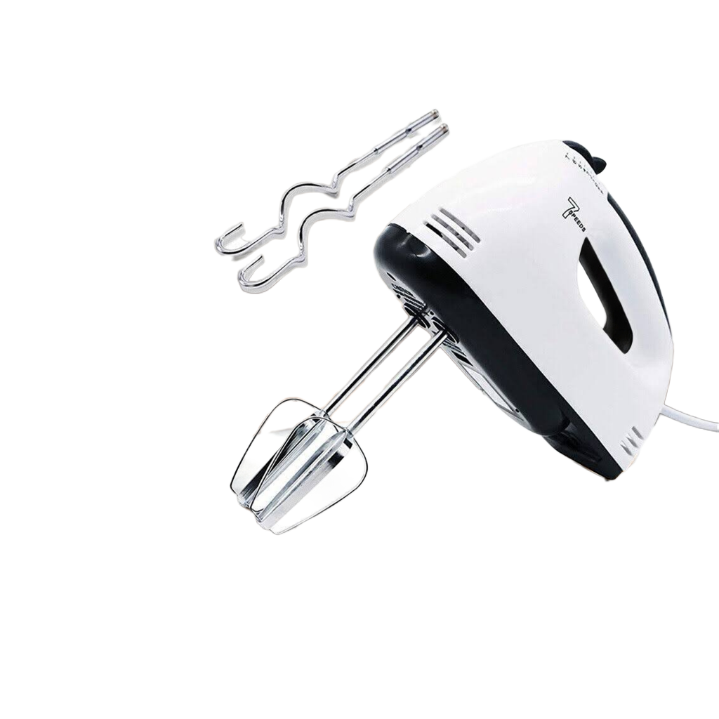 7-Speed Electric Handheld Mixer with attachments for Whisking Mixing